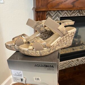 Aquatalia Women's Snakeskin Wedge Sandals